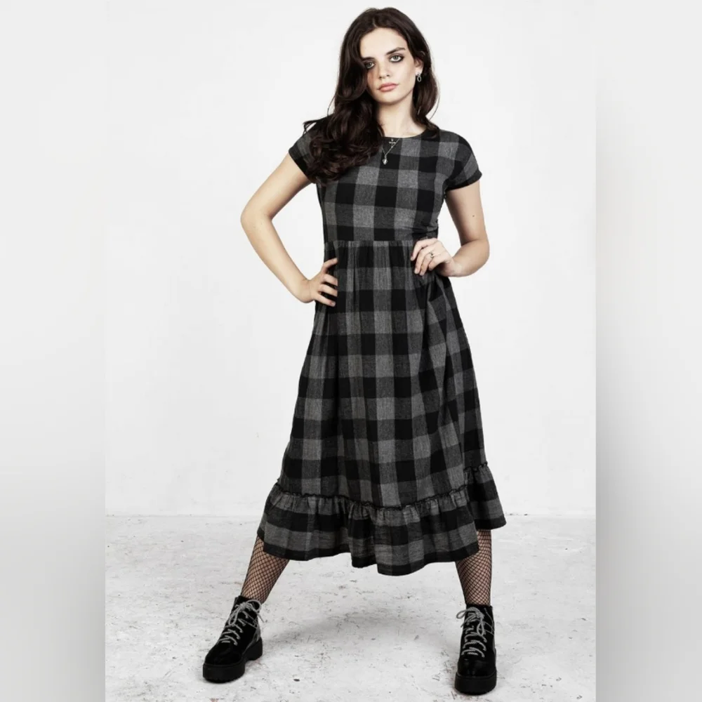 Disturbia Nyctophilia Midi Smock Dress - Picture 2 of 4